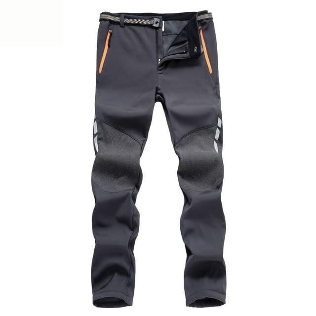 Reflective Men's Winter Hiking Pants Men Warm Fleece Softshell Trousers Outdoor Sports Thick Trekking Skiing Waterproof Pants