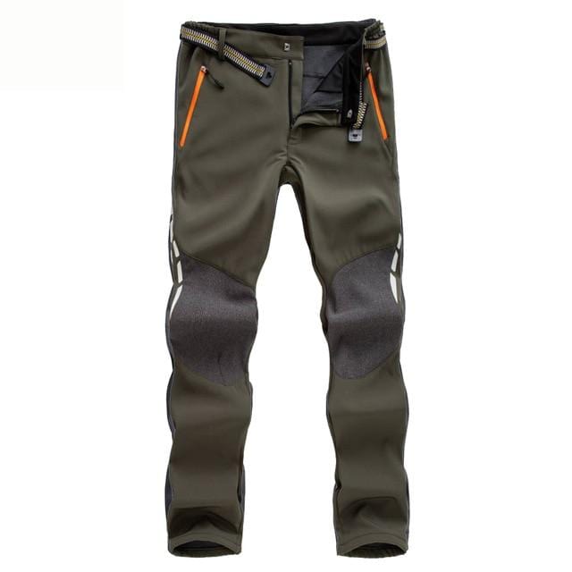 Pantaloni reflectorizanți pentru drumeții de iarnă pentru bărbați Pantaloni călduroși din lână Softshell Sport în aer liber Groși Trekking Schi Pantaloni impermeabili