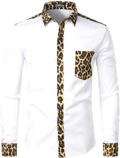 Mens Hipster African Dashiki Tribal Graphic Patchwork Shirts Slim Fit Long Sleeve Mandarin Collar Shirt Camisas Men Clothing