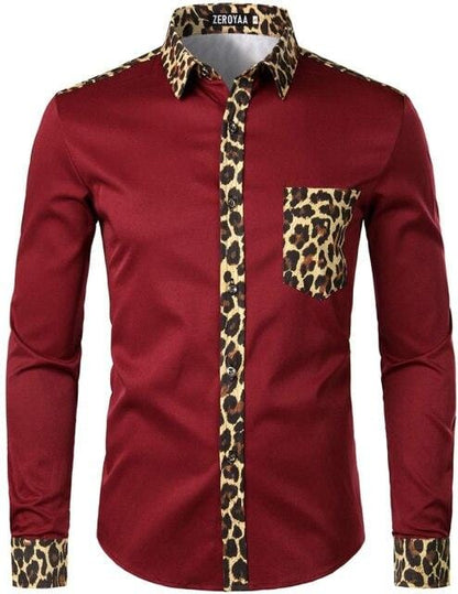 Mens Hipster African Dashiki Tribal Graphic Patchwork Shirts Slim Fit Long Sleeve Mandarin Collar Shirt Camisas Men Clothing