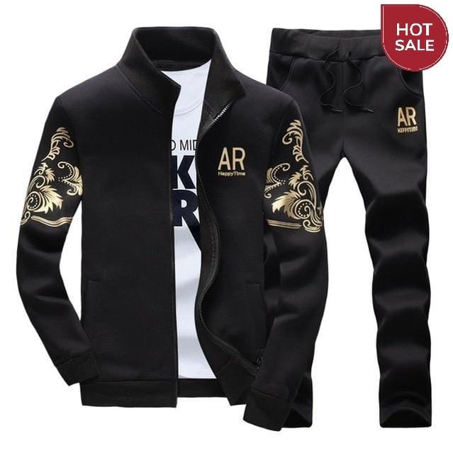 Men's Tracksuit Sportswear Sets Spring Autumn Casual Tracksuits Men 2 Piece Zipper Sweatshirt + Sweatpants Brand Track Suit Set