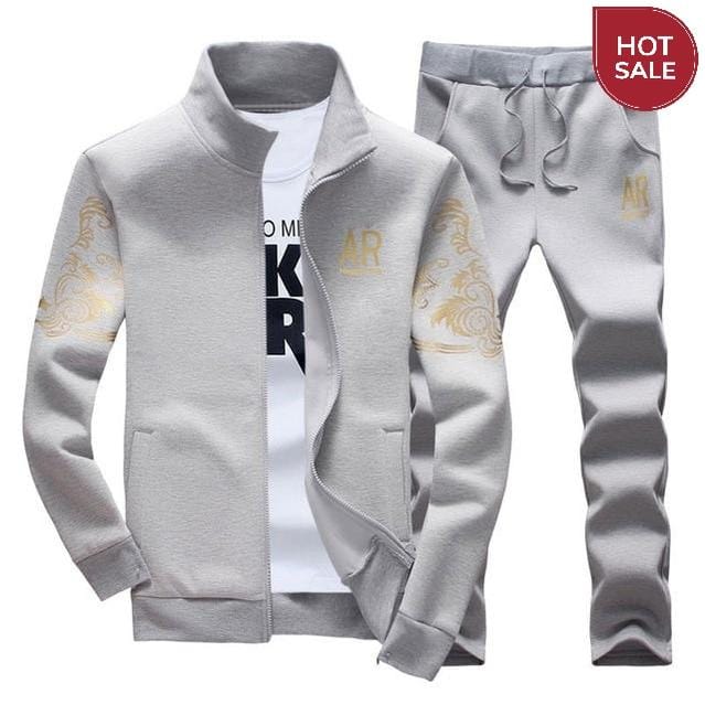 Men's Tracksuit Sportswear Sets Spring Autumn Casual Tracksuits Men 2 Piece Zipper Sweatshirt + Sweatpants Brand Track Suit Set