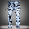Denim Designer Hole MOTO BIKE Jeans High Quality Ripped for Men Size 28-38 40 42  Autumn Spring HIP HOP Punk Streetwear