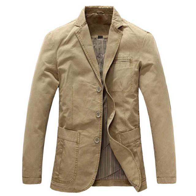 Spring Military Jacket Blazers Men 100% Cotton Casual Blazer Men's Suit Coat Male Blazer Masculino Jackets M-5XL