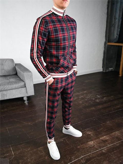 New Men Casual Zipper Set Autumn Mens set Tracksuit Set Male Sweatshirt Sweatpants Multi-pocket Fashion High Street Jackets Sets
