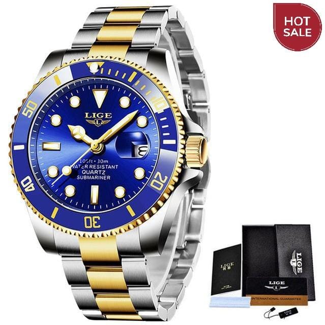 LIGE Top Brand Luxury Fashion Diver Watch Men 30ATM Waterproof Date Clock Sport Watches Mens Quartz Wristwatch Relogio Masculino