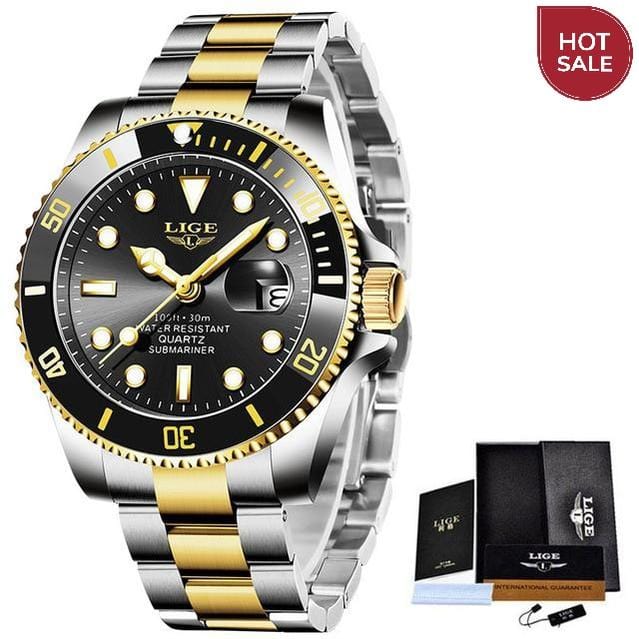 LIGE Top Brand Luxury Fashion Diver Watch Men 30ATM Waterproof Date Clock Sport Watches Mens Quartz Wristwatch Relogio Masculino