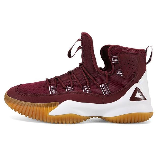PEAK Men's Basketball Shoes Court Anti-slip Rebound Basketball Sneakers Light Sports Shoes Breathable Lace-up High Top Gym Boots