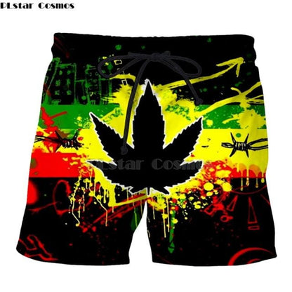 Newest Hot weed Harajuku Men's Summer Casual Shorts 3D Print Loose Beach Weeds skull Brand Shorts Drop Shipping shorts