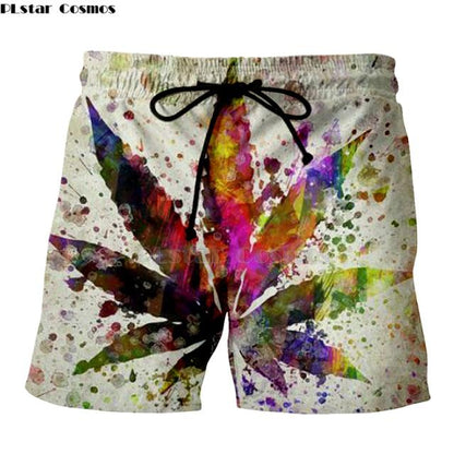 Newest Hot weed Harajuku Men's Summer Casual Shorts 3D Print Loose Beach Weeds skull Brand Shorts Drop Shipping shorts