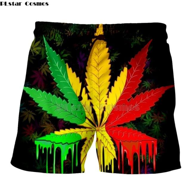 Newest Hot weed Harajuku Men's Summer Casual Shorts 3D Print Loose Beach Weeds skull Brand Shorts Drop Shipping shorts