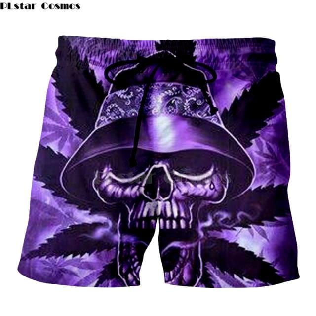 Newest Hot weed Harajuku Men's Summer Casual Shorts 3D Print Loose Beach Weeds skull Brand Shorts Drop Shipping shorts