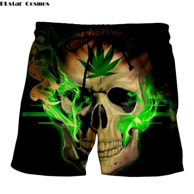 Newest Hot weed Harajuku Men's Summer Casual Shorts 3D Print Loose Beach Weeds skull Brand Shorts Drop Shipping shorts