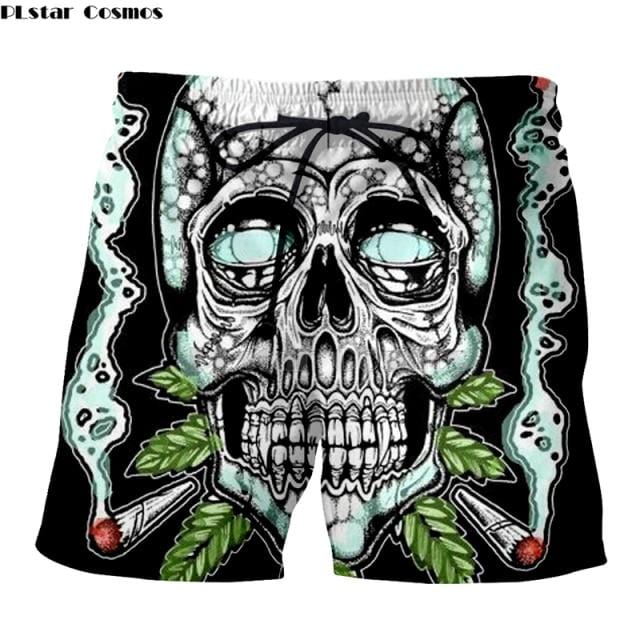 Newest Hot weed Harajuku Men's Summer Casual Shorts 3D Print Loose Beach Weeds skull Brand Shorts Drop Shipping shorts