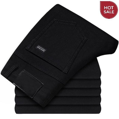 Spring Autumn 2020 Men's Smart Jeans Business Fashion Straight Regular Blue Stretch Denim Trousers Classic Men Plus Size 28-40