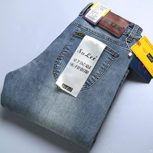 2020 SULEE Top Brand New Men's Jeans Business Casual Elastic Comfort Straight Denim Pants Male High Quality Brand Trousers
