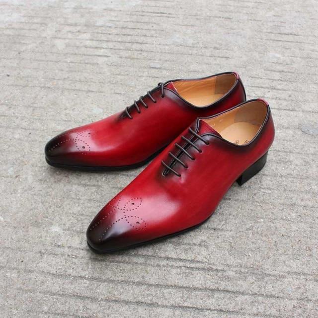 Daniel Shoes Italian Mens Dress Shoes Genuine Leather Blue Purple Men Wedding Shoes Party Whole Cut Formal Shoes for Men