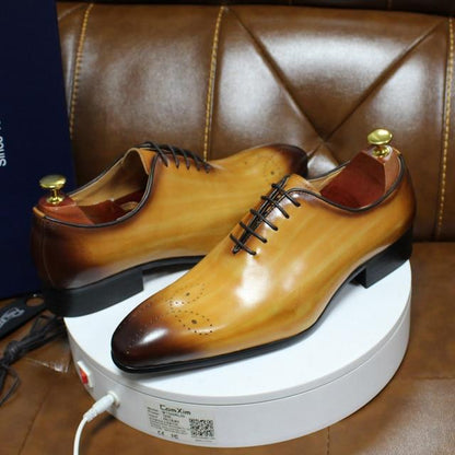 Daniel Shoes Italian Mens Dress Shoes Genuine Leather Blue Purple Men Wedding Shoes Party Whole Cut Formal Shoes for Men
