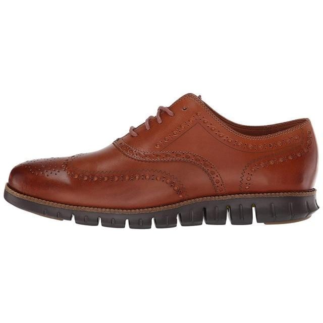 Men Dress Shoes Carved Falt Casual Shoes Man Leather Soft Bottom Lace Up Male Borgue Shoes Nonslip Outdoor Light Chaussure Homme