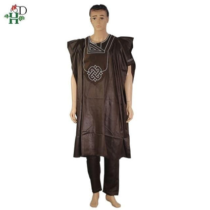 no hat 2020 dashiki embroidery african men clothes riche bazin mens suit tops shirt pants 3 pieces set Plus Size PH3062