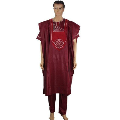no hat 2020 dashiki embroidery african men clothes riche bazin mens suit tops shirt pants 3 pieces set Plus Size PH3062