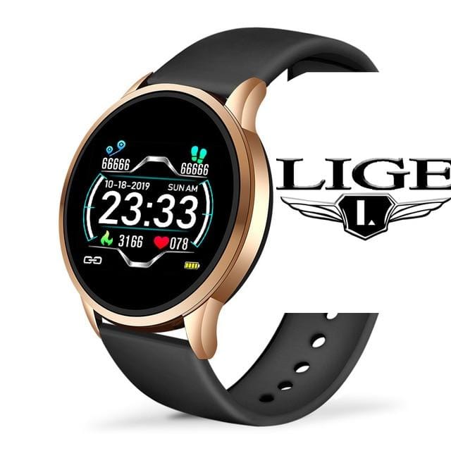LIGE 2020 New Smart Watch Men Heart Rate Blood Pressure Information Reminder Sport Waterproof Smart Watch for Android IOS Phone