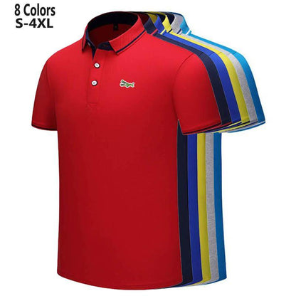 2020 Summer Mens Short Sleeve Shirts Embroidery Logo Casual Cotton Male Clothes Lapel Tops