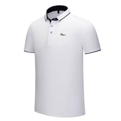 2020 Summer Mens Short Sleeve Shirts Embroidery Logo Casual Cotton Male Clothes Lapel Tops