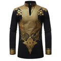 New Men Print African Print Dresses Rich Bazin Dashiki Long Sleeve T-shirt Traditional 2020 Fashion Style Adult Blouse Clothing