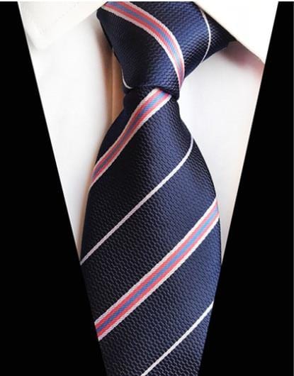 New Fashion Accessories Necktie High Quality 8cm Men's Ties for Suit Business Wedding Casual Navy Black Red Pink Silver Blue Tie