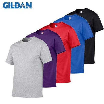 5pcs/Lot GILDAN Brand Solid Color T Shirt Mens Black And White 100% Cotton T-shirts Summer Skateboard Tee Boy Skate Tshirt Tops