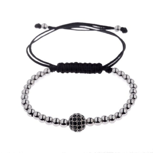 Classic Luxury CZ Black Zircon Long Tubes&amp;4MM Copper Beads Macrame Men Bracelets&amp;Bangles For Women Jewelry Bileklik