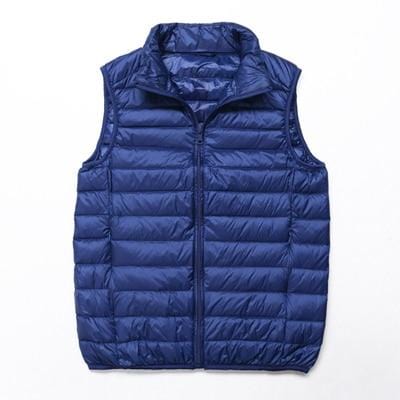 Winter Men Duck Down Vest Coat Ultralight Sleeveless Puffer Vest Jacket Fashion Stand Collar Windproof Duck Down Waistcoat