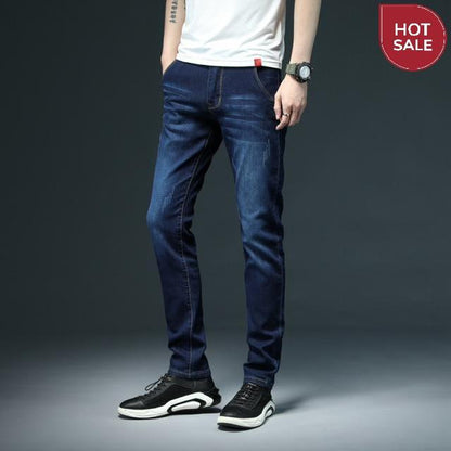 2020 New Men's Skinny White Jeans Fashion Casual Elastic Cotton Slim Denim Pants Male Brand Clothing Black Gray Khaki