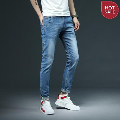 2020 New Men's Skinny White Jeans Fashion Casual Elastic Cotton Slim Denim Pants Male Brand Clothing Black Gray Khaki