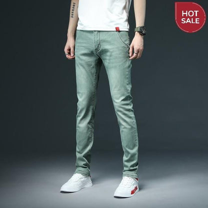 2020 New Men's Skinny White Jeans Fashion Casual Elastic Cotton Slim Denim Pants Male Brand Clothing Black Gray Khaki