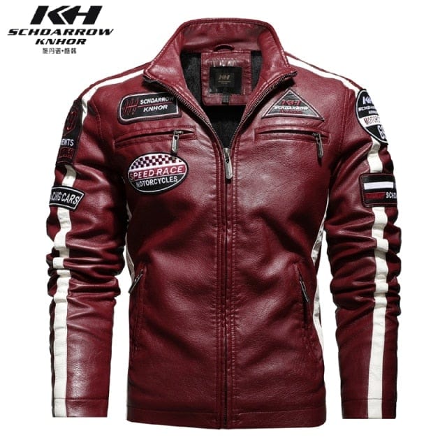 Jachetă de motocicletă nouă pentru bărbați, toamna/iarna 2020, la modă, ocazională, din piele, brodata de aviator, iarna, jachetă din catifea Pu