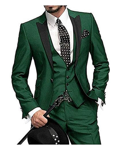 2020 New Arrival Groomsmen Peak Black Lapel Groom Tuxedos Burgundy Men Suits Wedding Best Man Blazer (Jacket+Pants+Vest)