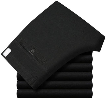 Autumn Winter Men Thicken Cotton Warm Pants Male Cotton Baggy Long Trousers Business Straight Black Casual Pants middle-aged