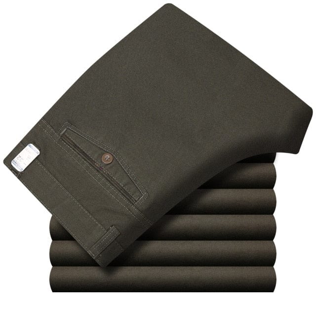 Toamnă Iarnă Bărbați Îngroșați Bumbac Pantaloni Călzi Pantaloni Lungi Lungi Bumbac Bărbați Drepți Pantaloni Negri Casual De vârstă mijlocie