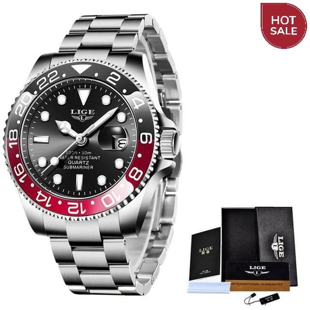 LIGE Top Brand Luxury Fashion Diver Watch Men 30ATM Waterproof Date Clock Sport Watches Mens Quartz Wristwatch Relogio Masculino