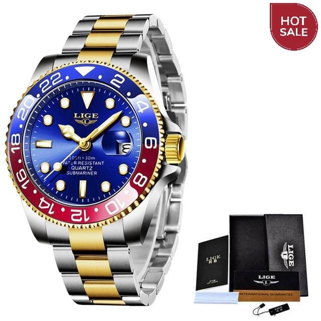 LIGE Top Brand Luxury Fashion Diver Watch Men 30ATM Waterproof Date Clock Sport Watches Mens Quartz Wristwatch Relogio Masculino