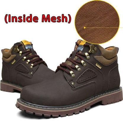 SURGUT Brand Super Warm Men's Winter Leather Men Waterproof Rubber Snow Boots Leisure Boots England Retro Shoes For Men Big Size