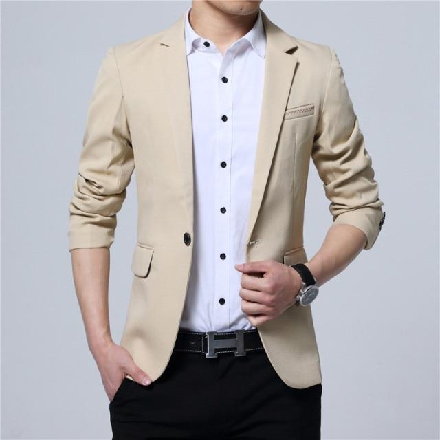 2021 New Fashion Spring and Autumn Casual Men Blazer Cotton Slim England Suit Blaser Masculino Male Jacket Blazer Men Size M-5XL