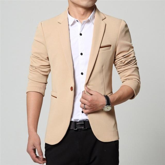 2021 New Fashion Spring and Autumn Casual Men Blazer Cotton Slim England Suit Blaser Masculino Male Jacket Blazer Men Size M-5XL