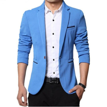 2021 New Fashion Spring and Autumn Casual Men Blazer Cotton Slim England Suit Blaser Masculino Male Jacket Blazer Men Size M-5XL