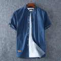 Plus Size L-5XL 6XL 7XL 8XL 100% Denim COTTON Shirt For Men's Short Sleeves  Summer Style Fashion Casual Clothing