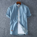 Plus Size L-5XL 6XL 7XL 8XL 100% Denim COTTON Shirt For Men's Short Sleeves  Summer Style Fashion Casual Clothing