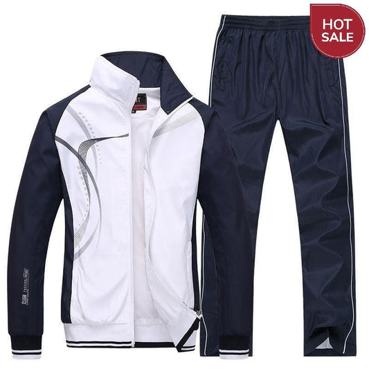 Men Sportswear New Spring Autumn Tracksuit 2 Piece Sets Sports Suit Jacket+Pant Sweatsuit Male Fashion Print Clothing Size L-5XL