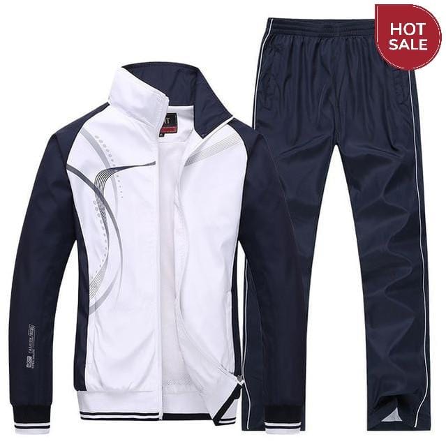 Men Sportswear New Spring Autumn Tracksuit 2 Piece Sets Sports Suit Jacket+Pant Sweatsuit Male Fashion Print Clothing Size L-5XL